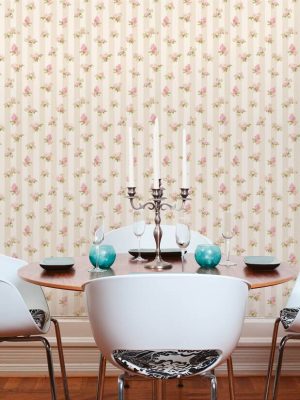 A.S. Création Wallpaper «Flowers, Cream, Green, Pink» 304474