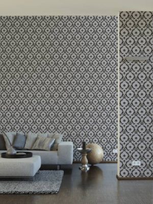 A.S. Création Wallpaper «Baroque, Black, Metallic, Silver, White» 310347