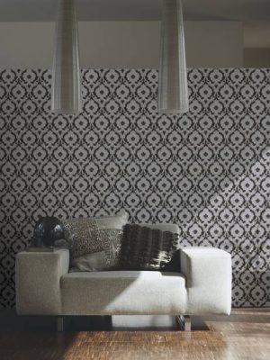 A.S. Création Wallpaper «Baroque, Black, Metallic, Silver, White» 310347
