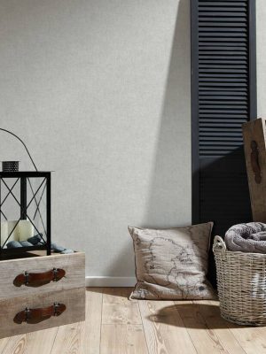 A.S. Création Wallpaper «Uni, Grey, Metallic» 322623