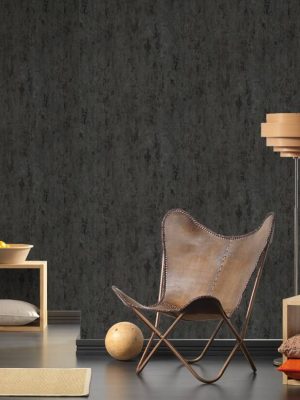 A.S. Création Wallpaper «Uni, Black, Grey, Metallic» 326515