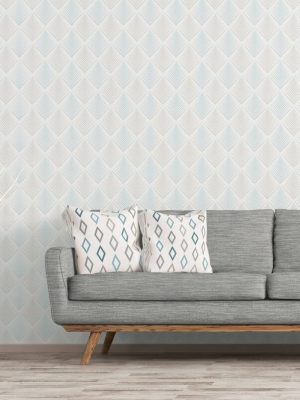 A.S. Création Wallpaper «Graphics, Blue, Cream, Grey, Silver» 356062