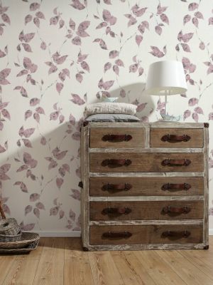 A.S. Création Wallpaper «Cottage, Floral, Grey, Pink, White» 366875