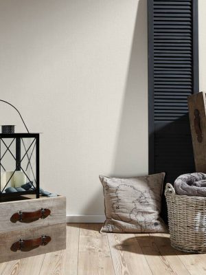 A.S. Création Wallpaper «Uni, Cream» 366961