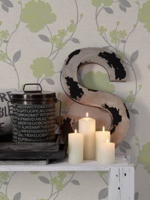 A.S. Création Wallpaper «Flowers, Beige, Green, Metallic» 367015