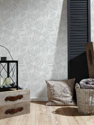 A.S. Création Wallpaper «Graphics, Floral, Grey, Metallic, White» 367031
