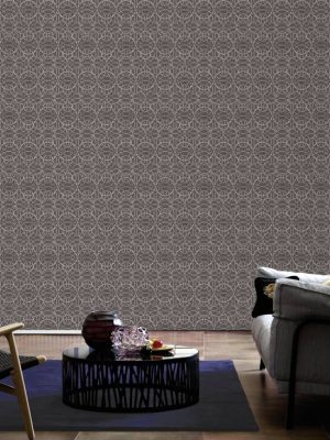 Versace Home Wallpaper «Baroque, Grey, Metallic, Silver» 370495
