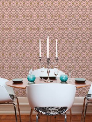 Versace Home Wallpaper «Baroque, Gold, Grey, Metallic, Pink» 370496