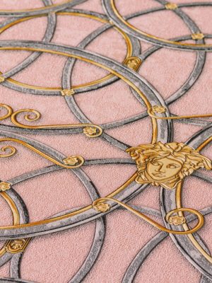 Versace Home Wallpaper «Baroque, Gold, Grey, Metallic, Pink» 370496