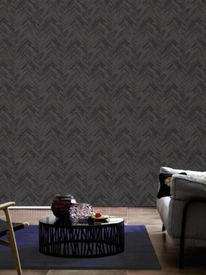 Versace Home Wallpaper «Wood, Cottage, Black, Grey» 370514