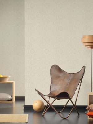 A.S. Création Wallpaper «Graphics, Floral, Beige, Cream, Grey, Taupe» 371772