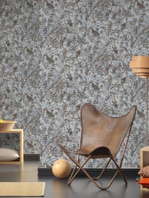 A.S. Création Wallpaper «Jungle, Black, Blue, Grey, White» 372103