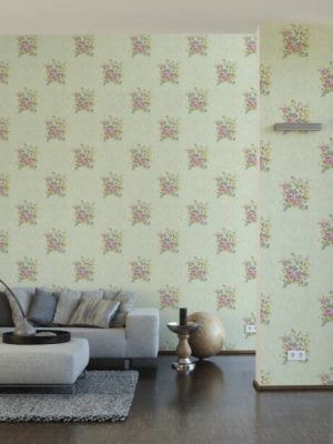 A.S. Création Wallpaper «Flowers, Green, Pink» 372255