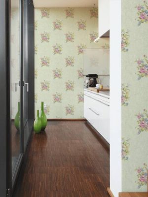 A.S. Création Wallpaper «Flowers, Green, Pink» 372255