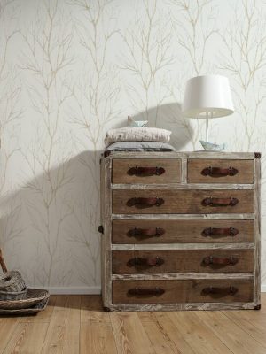 A.S. Création Wallpaper «Floral, Beige, Cream, Gold, Metallic» 372603