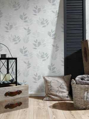 A.S. Création Wallpaper «Floral, Grey, White» 372614