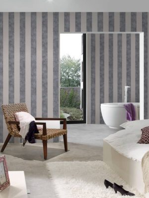 A.S. Création Wallpaper «Stripes, Beige, Black, Grey, Taupe» 372711