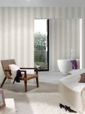 A.S. Création Wallpaper «Stripes, Grey, Metallic, White» 372712