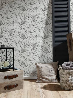 A.S. Création Wallpaper «Floral, Beige, Grey, Taupe» 373352