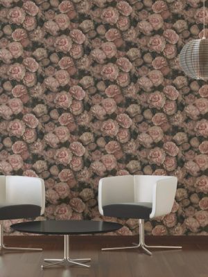 A.S. Création Wallpaper «Flowers, Black, Pink, Red» 374022