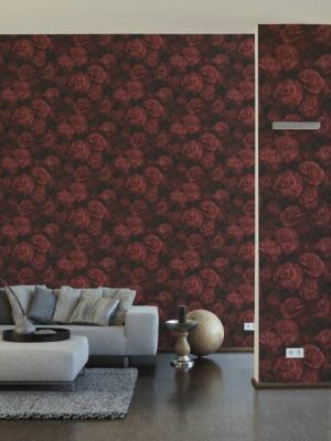A.S. Création Wallpaper «Flowers, Black, Red» 374024