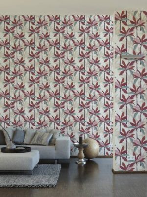 Private Walls Wallpaper «Floral, Beige, Cream, Red» 375304