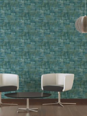 Private Walls Wallpaper «Uni, Blue, Green, Yellow» 375321