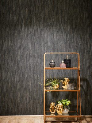 ARCHITECTS PAPER WALLPAPER «UNI, BLACK, GOLD, METALLIC» 375598