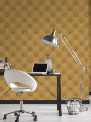 A.S. Création Wallpaper «Graphics, Metallic, Yellow» 376821