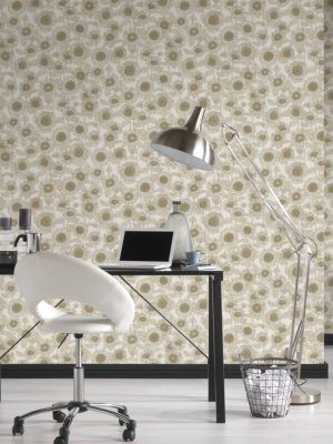 A.S. Création Wallpaper «Floral, Cream, Metallic, White» 376851