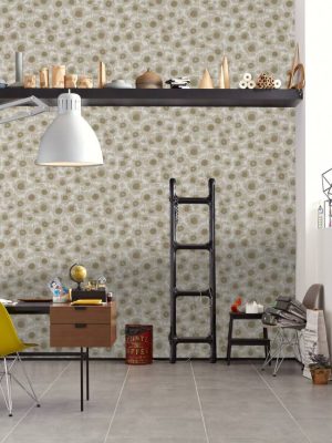 A.S. Création Wallpaper «Floral, Cream, Metallic, White» 376851
