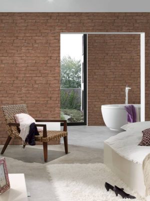 Livingwalls Wallpaper «Cottage, Brown, Orange» 377471