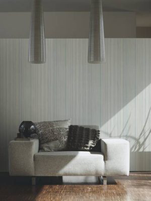 A.S. CRÉATION WALLPAPER «STRIPES, BLUE, GREEN, GREY» 378174