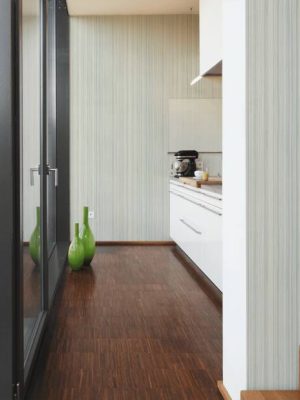 A.S. CRÉATION WALLPAPER «STRIPES, BLUE, GREEN, GREY» 378174