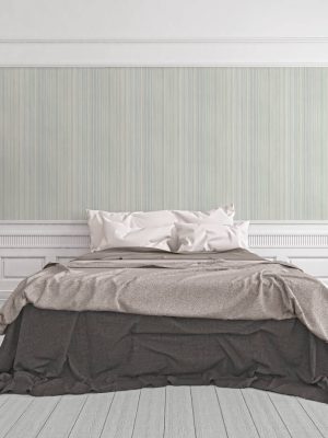 A.S. CRÉATION WALLPAPER «STRIPES, BLUE, GREEN, GREY» 378174