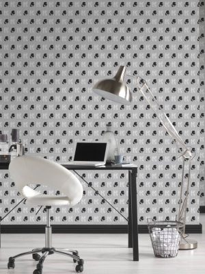 Karl Lagerfeld Wallpaper «Graphics, Black, Metallic, White» 378424