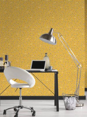 Karl Lagerfeld Wallpaper «Graphics, Black, White, Yellow» 378434