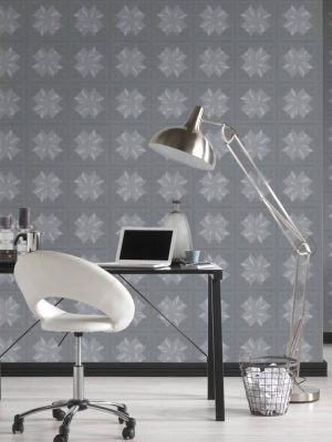 Karl Lagerfeld Wallpaper «Baroque, Grey, Metallic» 378455