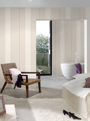 Karl Lagerfeld Wallpaper «Stripes, Grey, Red, White» 378483