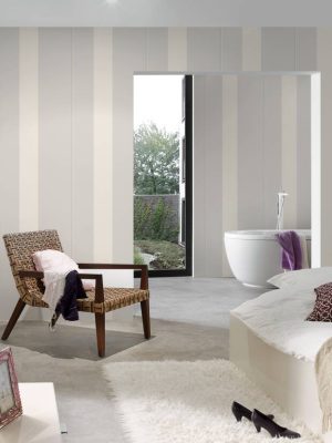 Karl Lagerfeld Wallpaper «Stripes, Grey, White» 378484