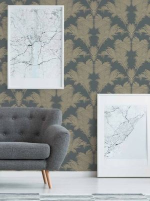 A.S. Création Wallpaper «Floral, Black, Metallic» 379593