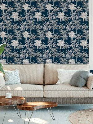 MICHALSKY LIVING Wallpaper «Floral, Blue» 379835