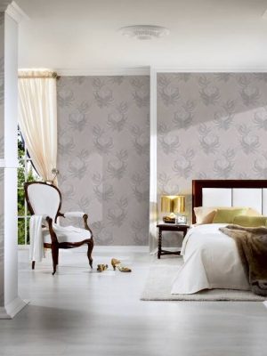 Livingwalls Wallpaper «Baroque, Cream, Grey» 380092
