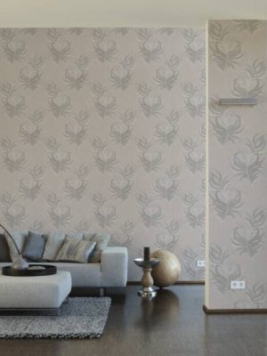 Livingwalls Wallpaper «Baroque, Cream, Grey» 380092