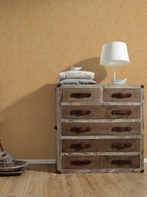 A.S. CRÉATION WALLPAPER «COTTAGE, FLORAL, GOLD, METALLIC, ORANGE, YELLOW» 385044