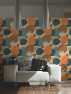 A.S. CRÉATION WALLPAPER «GRAPHICS, BLUE, BROWN, ORANGE» 385951
