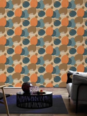A.S. CRÉATION WALLPAPER «GRAPHICS, BLUE, BROWN, ORANGE» 385951