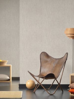 LIVINGWALLS WALLPAPER «COTTAGE, BEIGE, GREY, METALLIC, SILVER» 385984