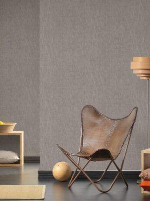 LIVINGWALLS WALLPAPER «COTTAGE, BEIGE, BROWN, GREY, SILVER» 385988