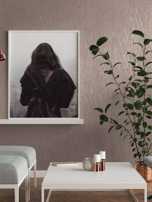 LIVINGWALLS WALLPAPER «COTTAGE, BEIGE, BROWN, GREY, SILVER» 385988